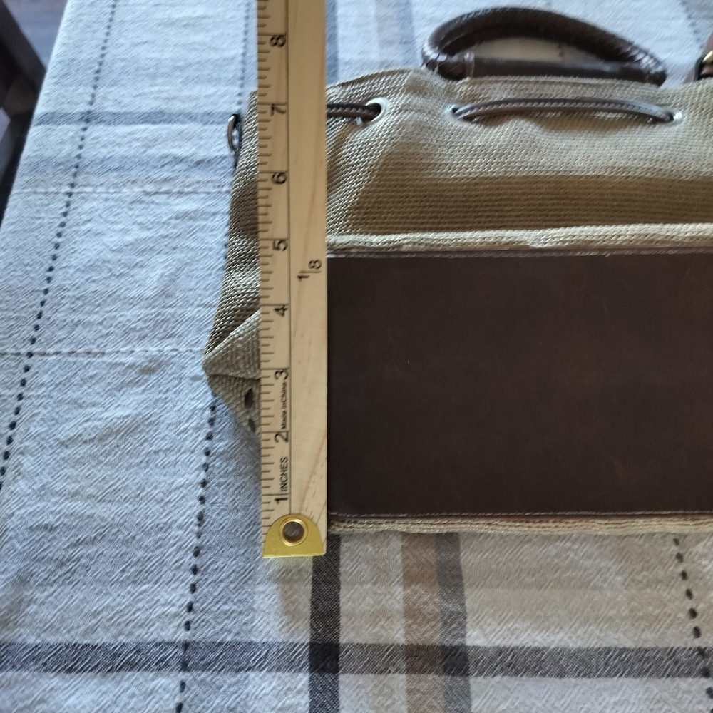 Relic by Fossil drawstring‎ bucket bag Brown/Tan Cottagecore Vintage Boho Casual - Picture 6 of 9